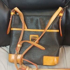 Dooney & Bourke Black and Tan Crossbody Bag